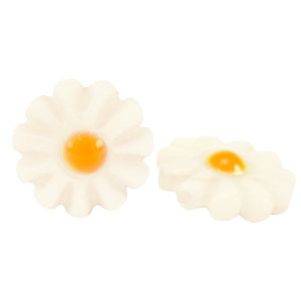 Perle fleur marguerite nacre naturelle blanc-jaune orange