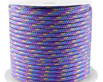 Cordon en polyester 2 mm cordon pour bijoux cordelette violet longueur 1 mètre