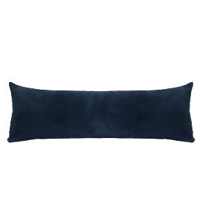 May include: A long, rectangular, dark blue throw pillow.