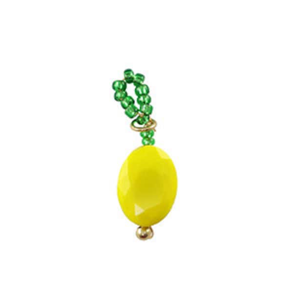 Pendentif citron fait main pendentif fruit perles en verre