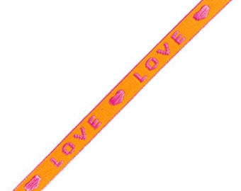 1 métré ruban à message tissé love ruban pour bracelet 10 mm largeur ruban texte love