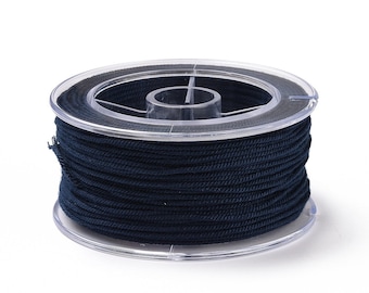 Cordon en coton bleu marine tressé 1,5 mm cordon pour bijoux en coton cordon scrapbooking longueur 1 mètre