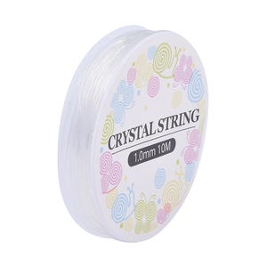 Fil élastique transparent 1.0 mm en bobine de 10 mètres fil cristal extensible