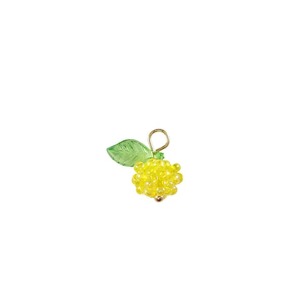 Pendentif fruit jaune fait main pendentif fruit perles en verre