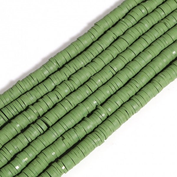 Perles Heishi vert olive 350 perles rondelles pâte polymère 6mm perles pour la Fabrication de Bijoux