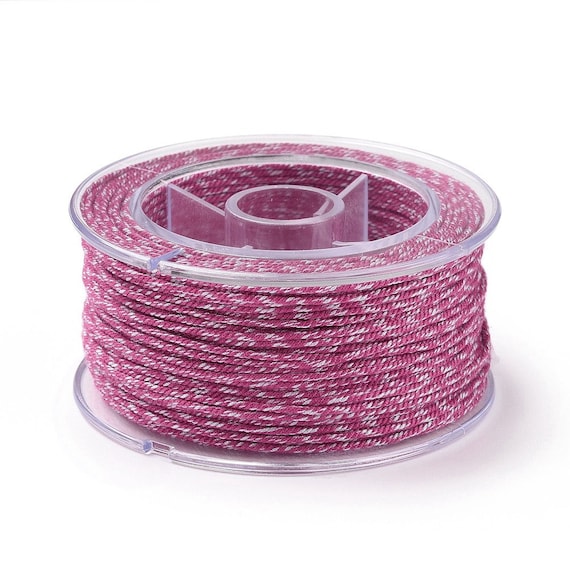 Cordon tressé Arlequin 7mm - rose fluo - Ma Petite Mercerie