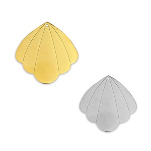 Pendentif coquillage doré ou argenté 40mm breloque coquille acier inoxydable