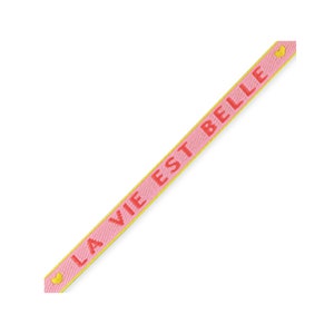 1 metro ruban à message tissé La vie est belle ruban pour bracciale 10 mm largeur ruban texte la vie est belle