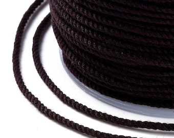 Cordón en algodón tressé marrón 1,2 mm cordón para bisutería en algodón cordón scrapbooking largo 1 mètre