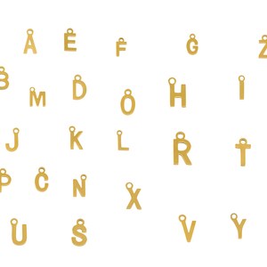 Pendentif lettre initiale alphabet en acier inox image 7
