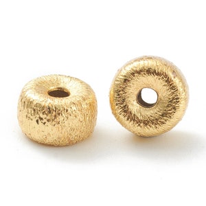 10 Perles rondellen plaquette of 18k Perles doré 6 mm perles intercalaires donuts perle doré