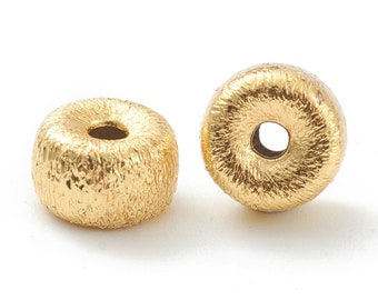 10 Perles rondelles Plaqué Or 18k Perles doré 6mm perles intercalaires donuts perle doré