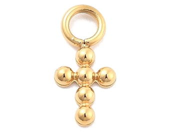 Mini Breloque Croix – Acier Inoxydable 304 Plaqué Or 14K