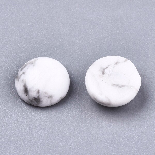 Cabochon rond Howlite blanche naturelle 8mm cabochon dôme vendu à l'unité