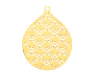 Pendentif bohème en acier inoxydable pendentif estampe filigrane création bijoux
