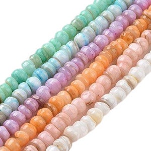 Perles rondelles coquillage perle coquillage perles heishi coquillage 6.5~7.5mm- 1 fil de 37cm