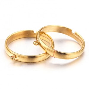 Support bague réglable en acier inoxydable doré bague avec anneaux bague pour pendentif  AP-17
