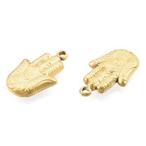 Pendentif main hamsa 23.5 mm en acier inoxydable 201 pendentif porte bonheur - unité