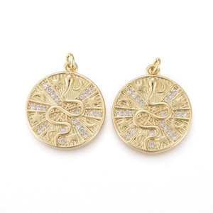 Pendentif Orm Doré avec Zirkoner 20 mm médaille orm