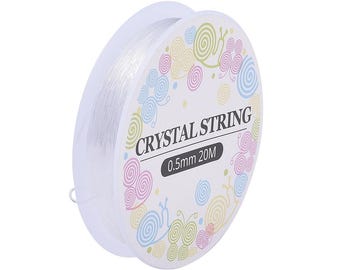 Fil élastique transparent 0,5 mm en bobine de 20 mètres fil cristal extensible