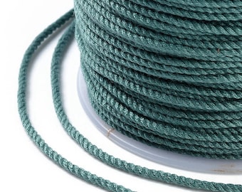 Cordon en coton couleur vert tressé 1,2 mm cordon pour bijoux en coton cordon scrapbooking longueur 1 mètre