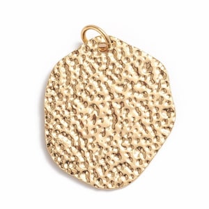 Pendentifs martelés en acier inoxydable création bijoux  F30