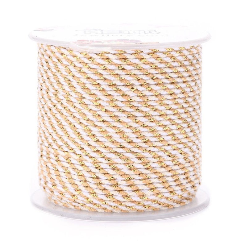 Cordon en coton tressé fil doré 1,5 mm-2 mm cordon multicolore pour cordon bijoux en coton pour scrapbooking longueur 1 mètre image 2