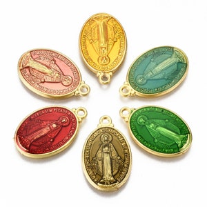 1 Pendentif médaille Vierge Marie 25,5 mm Pendentif Vierge  pendentif religieux médaille notre dame