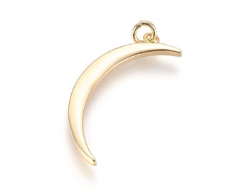 Pendentif lune doré en laiton 31 mm