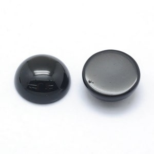 カボション ロン アン ピエール ナチュレル アゲート 12 mm カボション アゲート ノワール Vendu à l'unité
