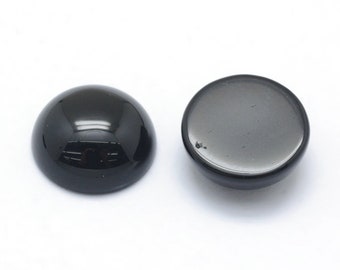 Cabochon rond en pierre naturel agat 12 mm cabochon agat noir vendu à l'unité