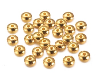 100 perles rondelles en métal doré 6 mm perles intercalaires donuts perle doré