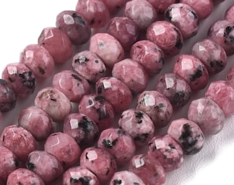 100 Perles rondelle jade de Malaisie viola naturale teint perle jade 4 mm perles facette jade