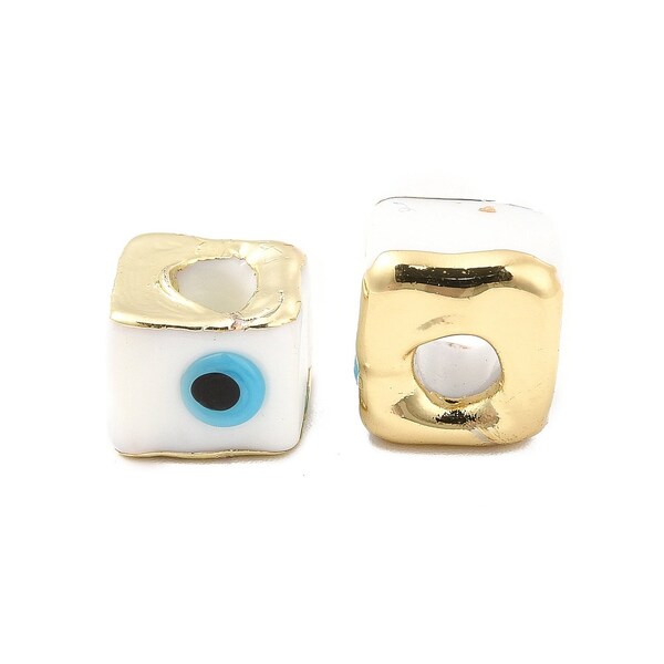 Perle œil protecteur perle talisman perle Intercalaire 10~12 mm perle plaqué or 18k