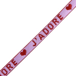 1 métré ruban à message tissé j'adore ruban pour pulsera 10 mm más grande ruban texte j'adore