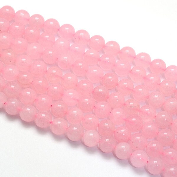 10 Perles 8mm Perles naturelles Quartz rose Perle ronde  - E1-1 / AV-47