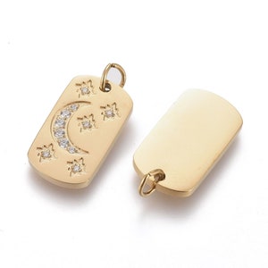 Pendentif Lune étoile 15 mm en acier inoxydable  304