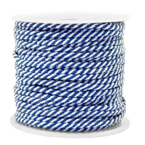 Cordon en polyester multicolore 2mm cordon pour bijoux cordelette bleu et blanc longueur 1 mètre