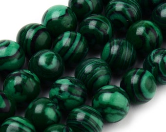 10 Perles malachite 8 mm perle pierre malachite ronde