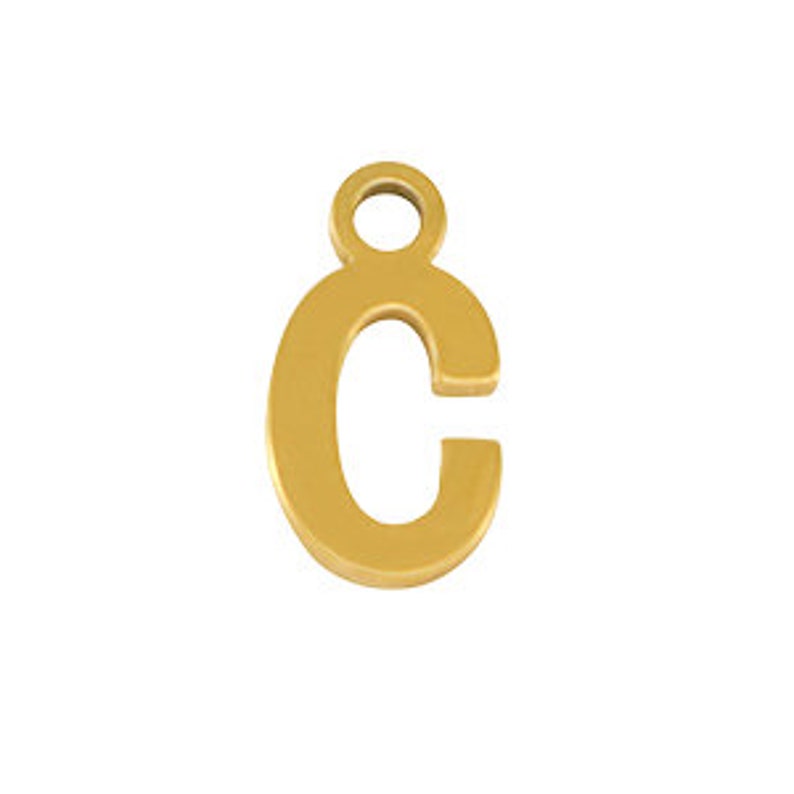Pendentif lettre initiale alphabet en acier inox image 6