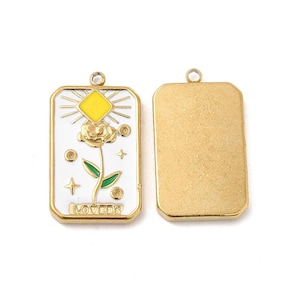 Pendentif médaille tarot 22.5 mm en acier inoxydable pendentif porte bonheur carte tarot lovers