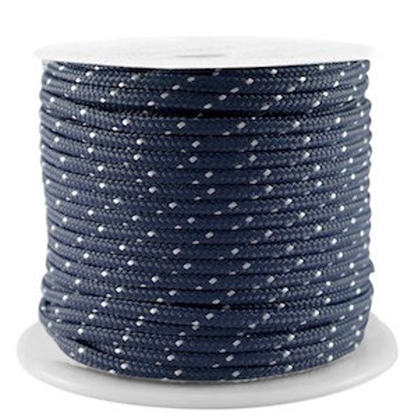 Cordon en polyester 2mm cordon pour bijoux cordelette bleu marin longueur 1 mètre