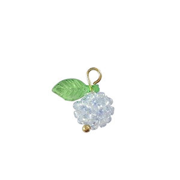 Pendentif fruit bleu lavande fait main pendentif fruit perles en verre