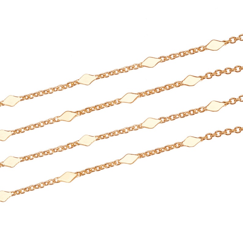 1 mètre Chaîne très fine 1,5 mm , chaîne à maillons plaquée ou 18 carats , chaîne doré image 2