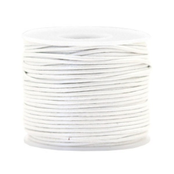 Cordon cuir européen 1 mm blanc argenté fil cuir blanc argenté 1 mm