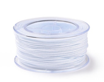 Cordon en coton blanc tressé 1,5 mm cordon pour bijoux en coton cordon scrapbooking longueur 1 mètre