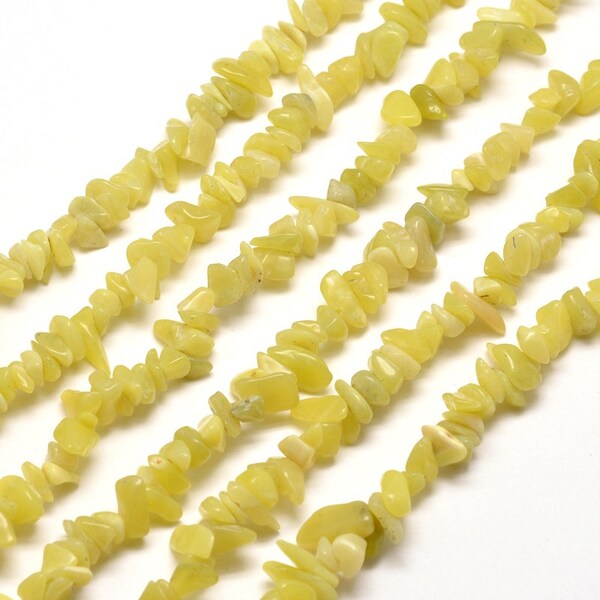 50 Perles chips jade citron naturelles perles jade citron E2-2