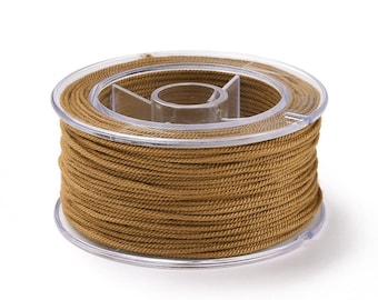 Cordon en coton marron ocre tressé 1,5 mm cordon pour bijoux en coton cordon scrapbooking longueur 1 mètre