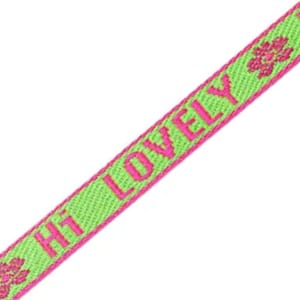 1 メートル ルバン ア メッセージ ティッセ ラブ ルバン ブレスレット 10 mm ラージルルバン テキスト HI LOVELY