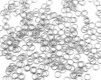 100 anneaux de jonction ouverts en acier inoxydable 6 mm